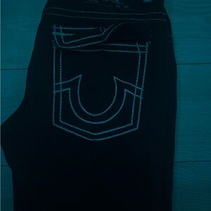 True Religion Black Denim with White Accents